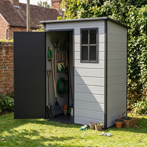 Plastic garden shed 5x3ft - plastic,