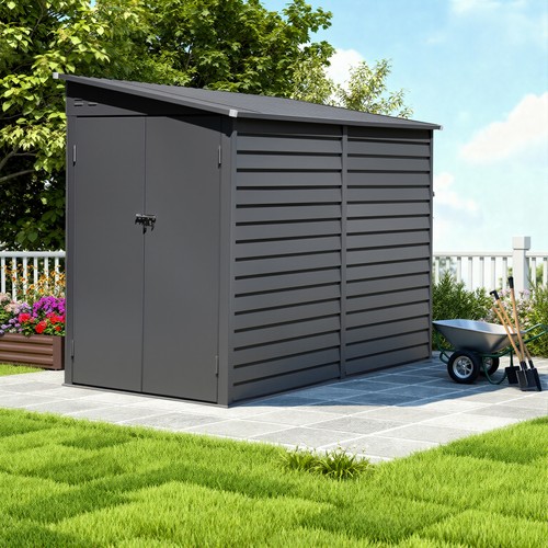 Metal steel garden shed - garden,