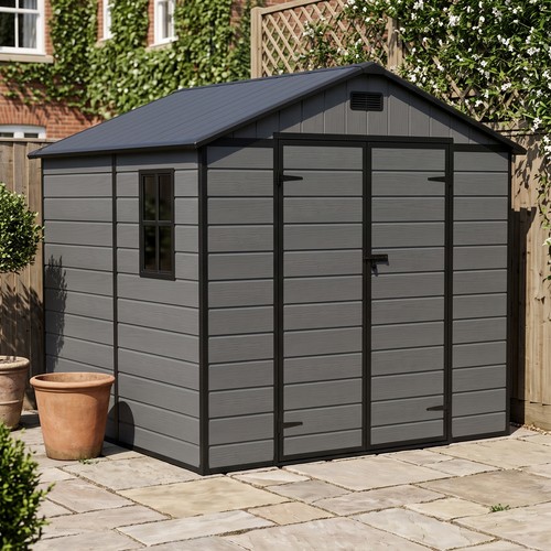 Plastic garden shed - garden,