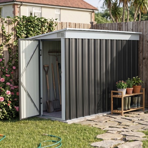 Lean garden storage shed - to,