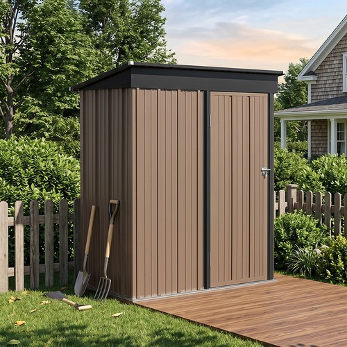 5x3ft brown small garden - garden, shed